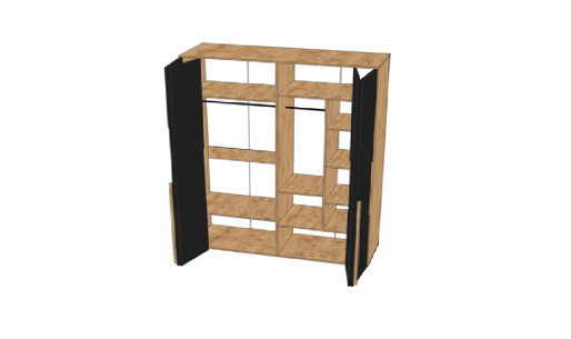 Шкаф для одежды 4Д Оливия 1 (Со складными дверями)