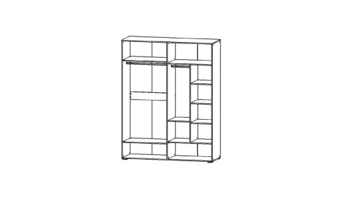 Шкаф для одежды 4Д Оливия 1 (С распашными дверями)